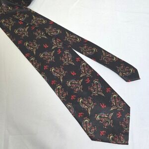 Briefly‎ Stated Dragon Tie, 100% Polyester, Black/Red, Made in Korea